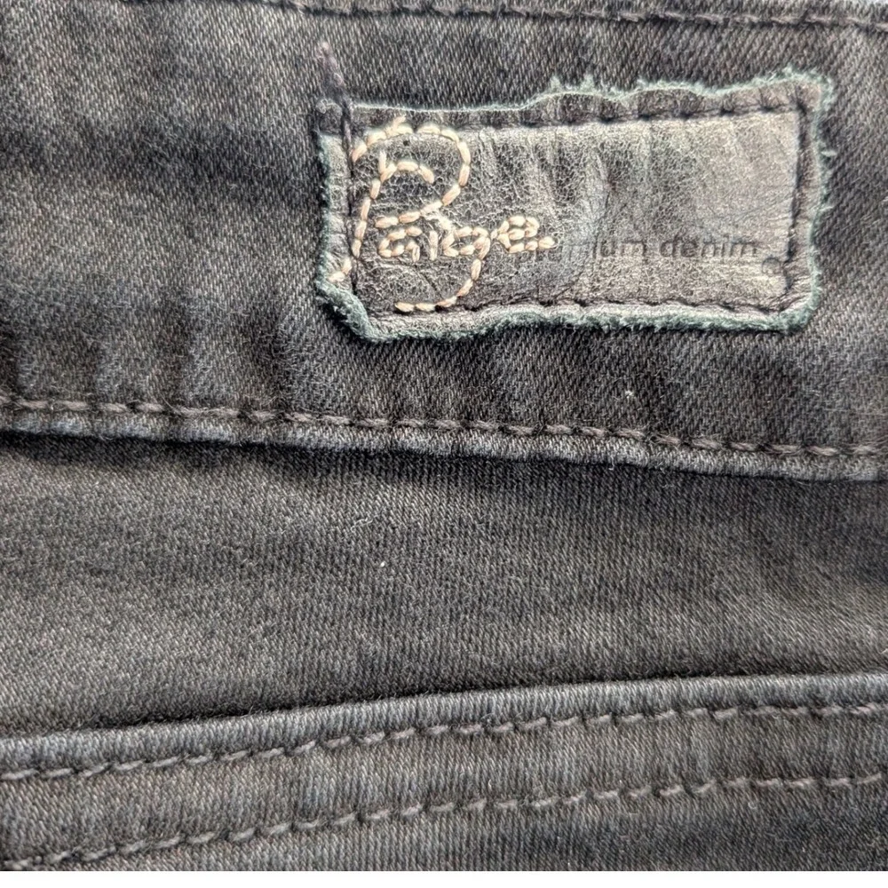 PAIGE Premium Denim Lou Lou Slim Straight Jeans Wmns Sz 28 Black USA Made Indie